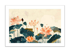Watercolor lotus Framed Print