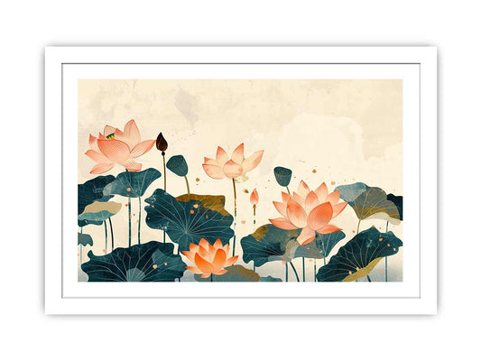 Watercolor lotus Framed Print