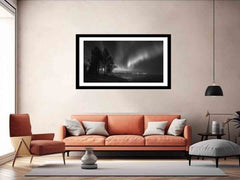 northern lights  balack &  white