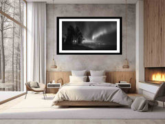 northern lights  balack &  white