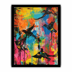 Graffiti Birds Flying