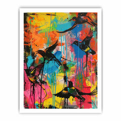 Graffiti Birds Flying