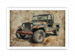 Vinatge Jeep Framed Print