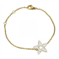 Gold Steel Star Bracelet