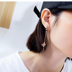 Rose Gold Tassel Drop Earrings