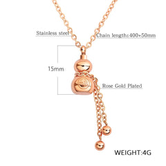 Stainless Steel Rose Gold Gourd Necklace