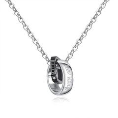 Stainless Steel Her King His Queen Couple Interlocking Necklace