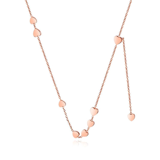 Steel Rose Gold Clavicle Chain Necklace