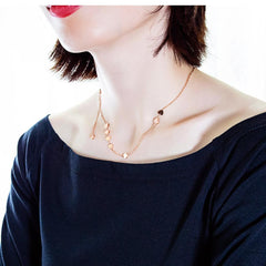 Steel Rose Gold Clavicle Chain Necklace