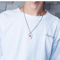 Stainless Steel Ace Card Necklace