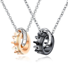 Stainless Steel Her King And His Queen Necklace