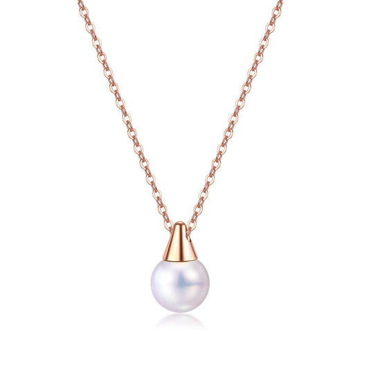 Rose Gold Pearl Necklace