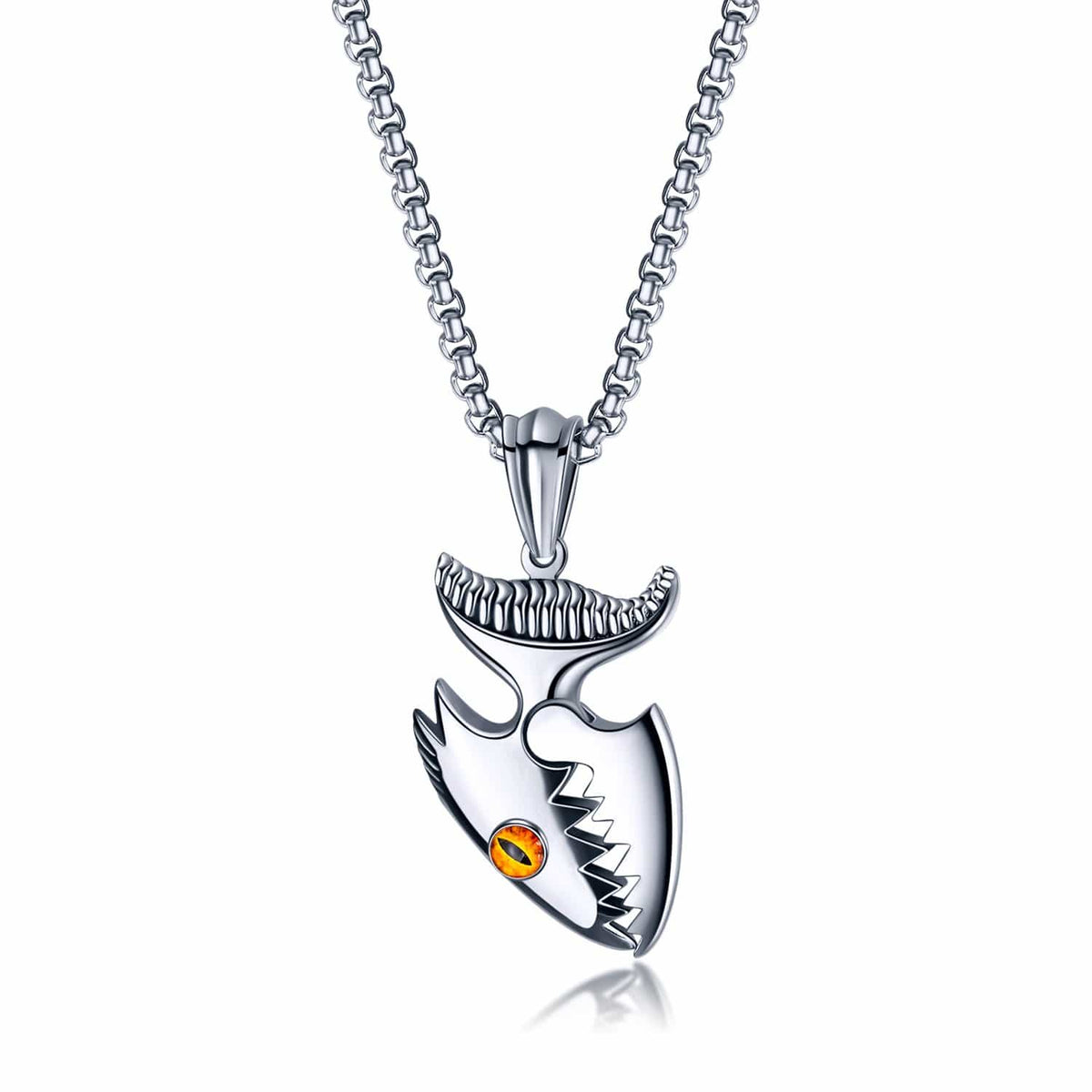 Stainless Steel Silver Shark Necklace