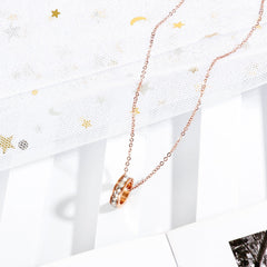 Stainless Steel Rose Gold Ring Necklace