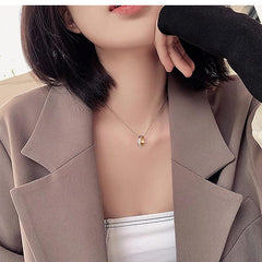 Stainless Steel Rose Gold Ring Necklace