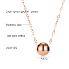 Stainless Steel Rose Gold Bead Necklace