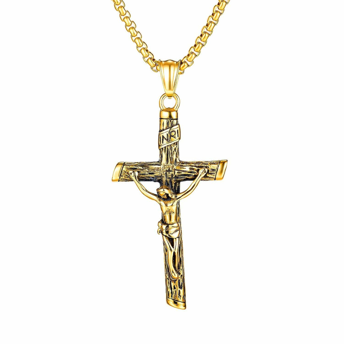 Stainless Steel Crucifix Cross Necklace