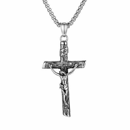 Stainless Steel Crucifix Cross Necklace
