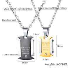 Stainless Steel Promise Necklace For Couple