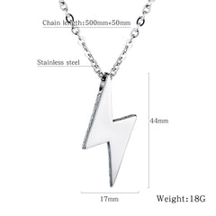Stainless Steel Lightning Bolt Necklace