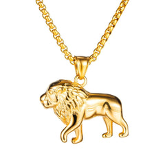 Stainless Steel Men Lion Necklace