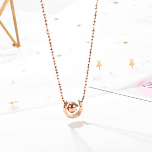 Stainless Steel Rose Gold Women'S Necklace
