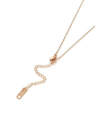 Rose Gold Oyster Pearl Cz Heart Necklace