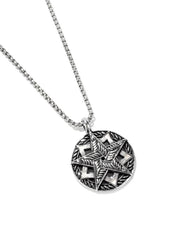 Stainless Steel Vintage Circle Round Necklace For Men