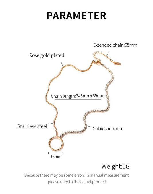 Stainless Steel Rose Gold Circle Necklace