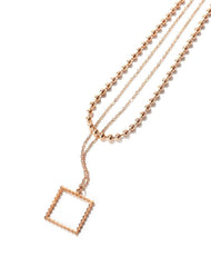 Stainless Rose Gold Ball Layered Chain Necklace