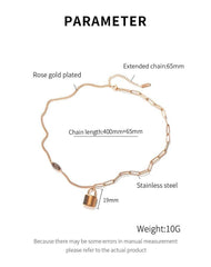 Stainless Steel Lock Chain Necklace