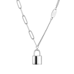 Stainless Steel Lock Chain Necklace