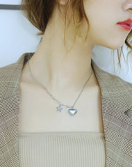 Stainless Steel Love Heart Chain Necklace