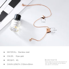 Steel Rose Gold Butterfly Anklet