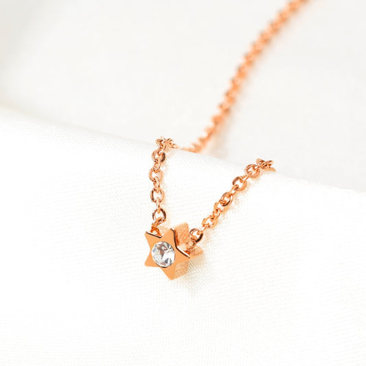 Stainless Steel Rose Gold Star Anklet