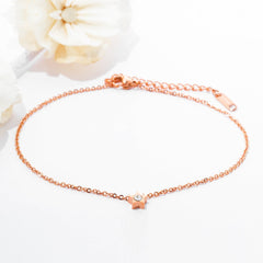 Stainless Steel Rose Gold Star Anklet