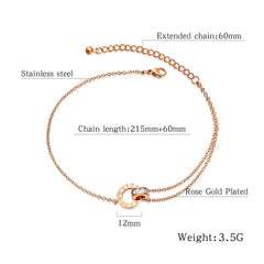 Stainless Steel Rose Gold Anklet Bracelet