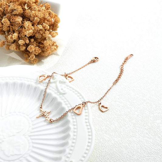 Stainless Steel Rose Gold Chain Anklet