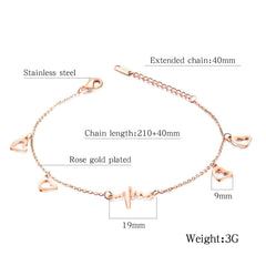 Stainless Steel Rose Gold Chain Anklet
