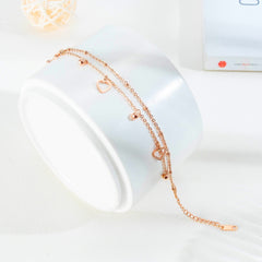 Stainless Steel Rose Gold Heart Anklets