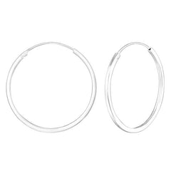 Silver Hoop Earrings  30mm 