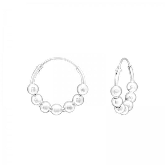 Silver Bali Hoop Earrings