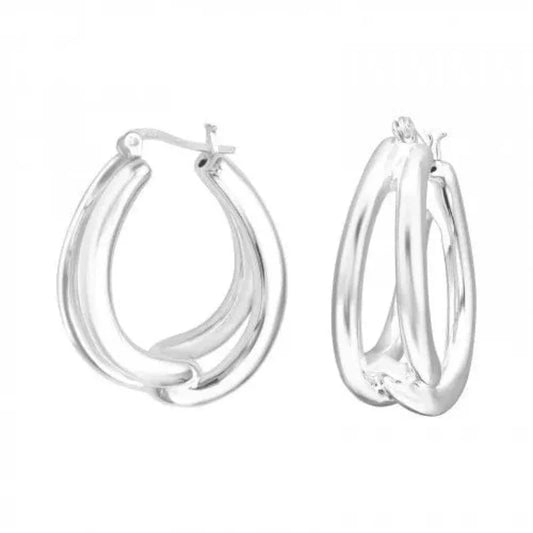 Silver Knot Hoop Earrings