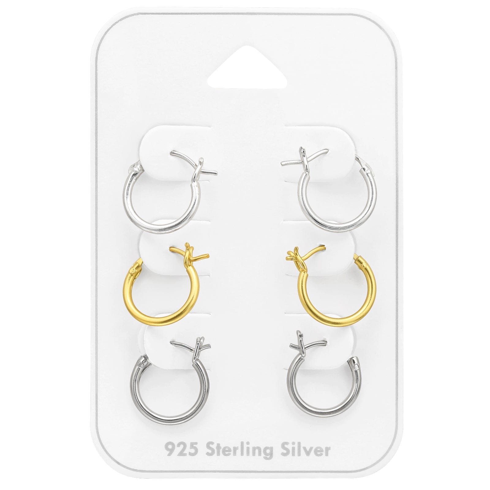 Silver French Lock Hoop Earrings Set