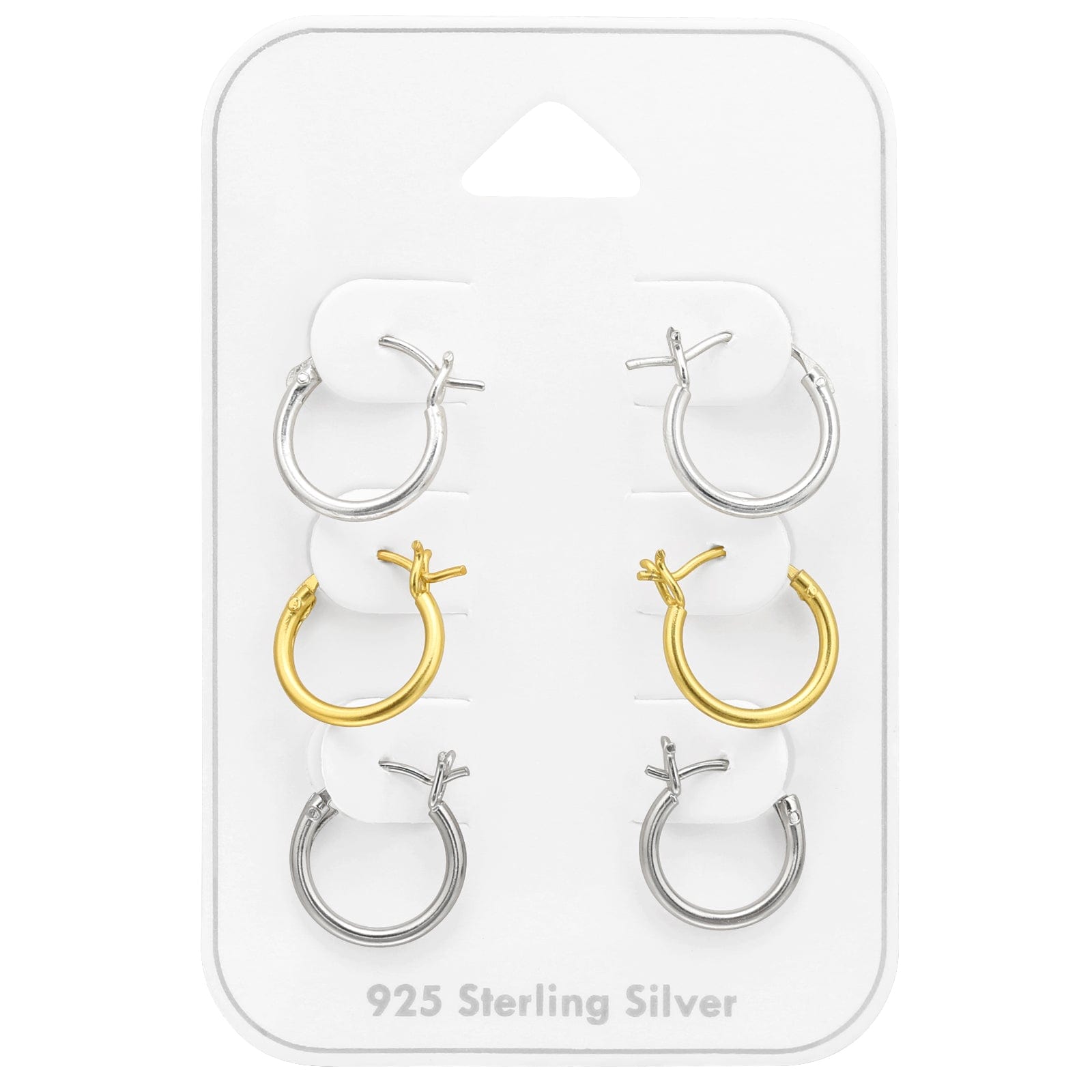 Silver French Lock Hoop Earrings Set