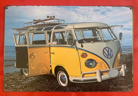 Vintage Volkswagen Camper Van Metal Tin Sign Poster