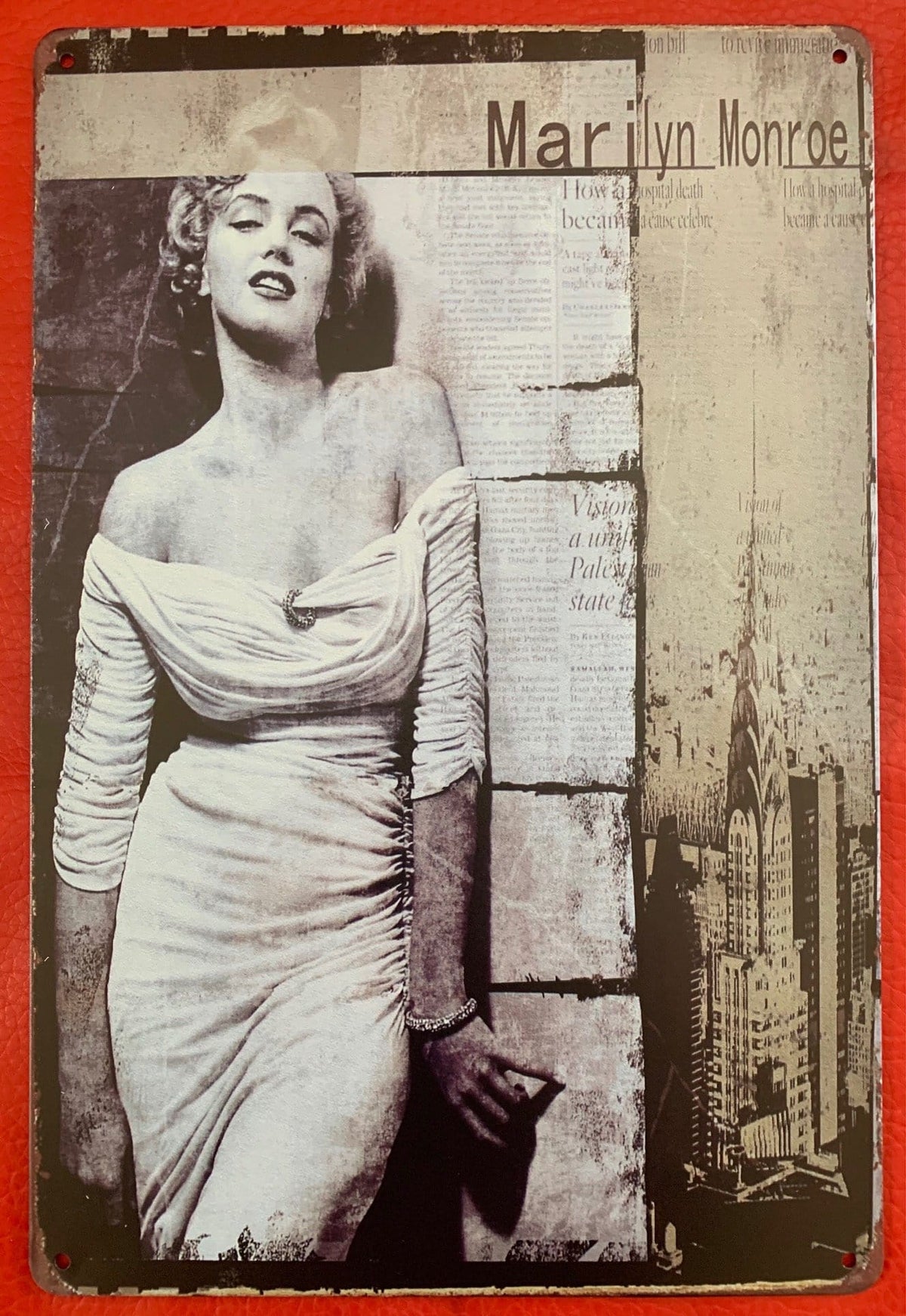 Marilyn Monroe on Rooftop Metal TIn Sign Poster