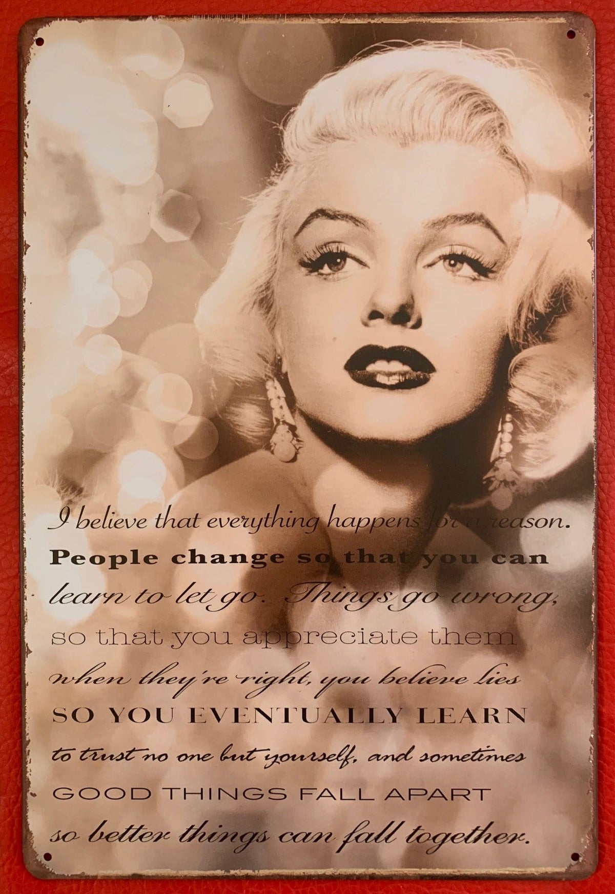 Marilyn Monroe's Quotes Metal TIn Sign Poster
