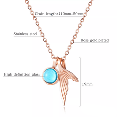 Rose Gold Mermaid Tail Necklace