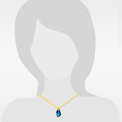 24K Gold Bermuda Blue Crystal Pendant Necklace